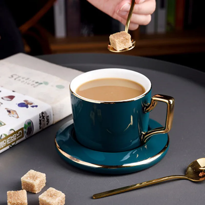 

Creative Coffee Cup And Saucer Set Home European Small Luxury Nordic Ceramic Afternoon Tea Teaset Water Mug High Grade Gift Box