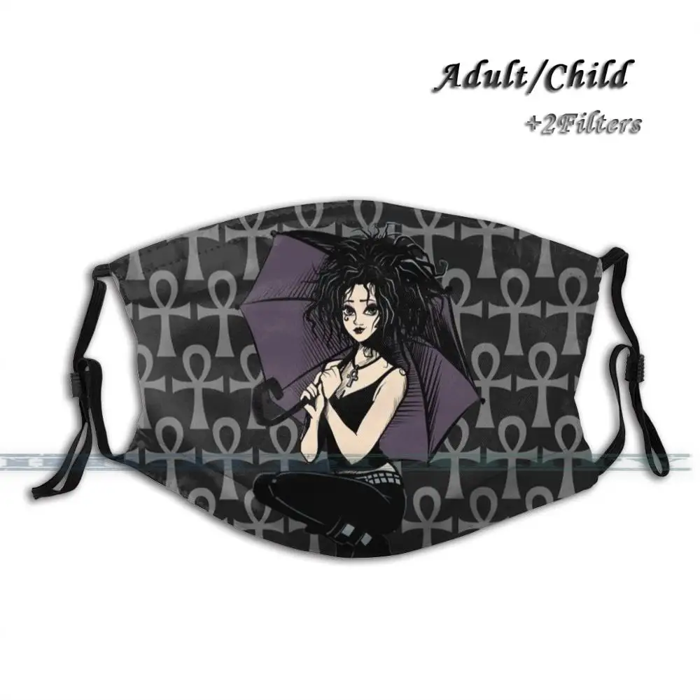 

Death ,Sandman Custom Design For Adult Kids Anti Dust Filter Diy Print Washable Face Mask Death Sandman Comics Umbrella Goth