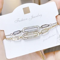 wholesale bohemia shell bracelet korean style bangle women girl 3a zircon pull jewelry