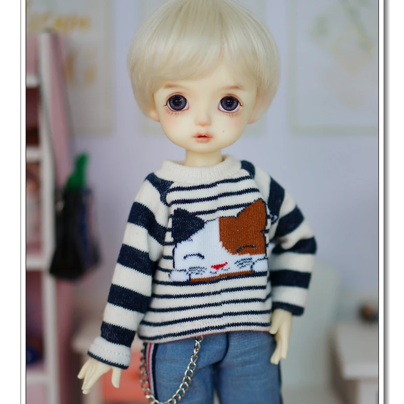 BJD свитера для кукл синие и белые полоски футболка 1/6 YOSD MYOU imda3.0 Аксессуары куклы