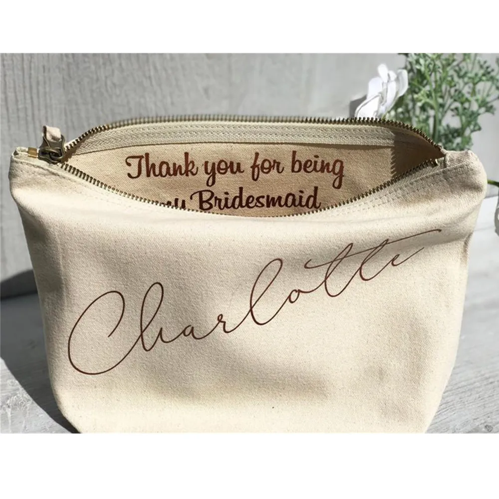

Сумка для макияжа подружки невесты, индивидуальное имя, вы станете сумкой для макияжа, спасибо, подарок, искусственные косметички, девичник