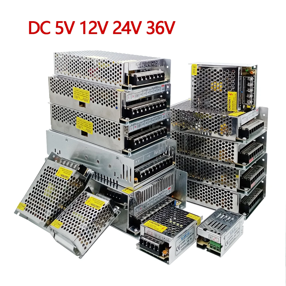 Трансформаторы DC 5V 12V 24V 36 V Питание адаптер до 5 лет 12 предметов в упаковке 24 В 1A 2A 3A