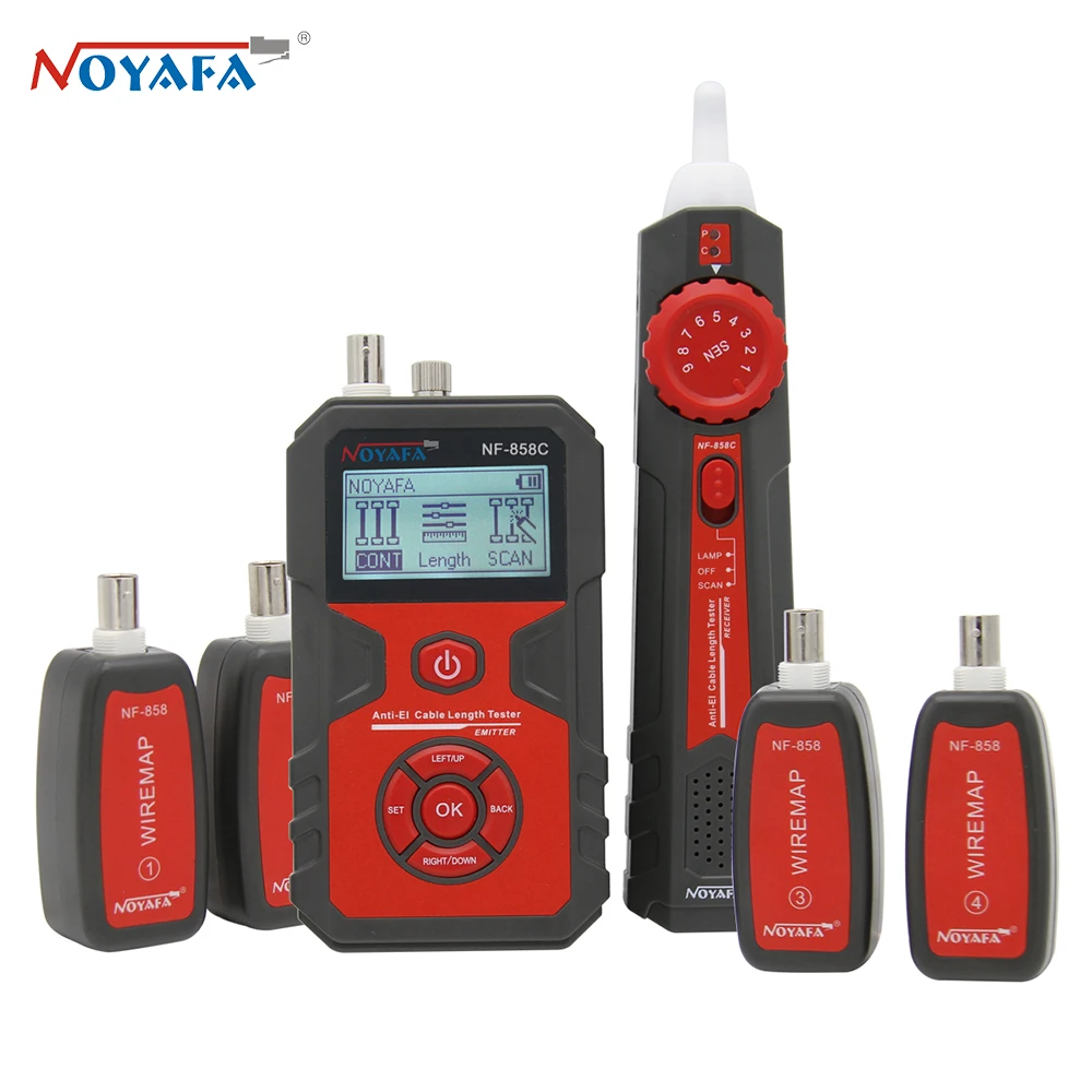 Noyafa Nf858c Testador de Cabo Portátil Fio Rastreador Rj11 Rj45 Bnc Linha Localizador para Medida Comprimento Cabo Localizador Testes Rede