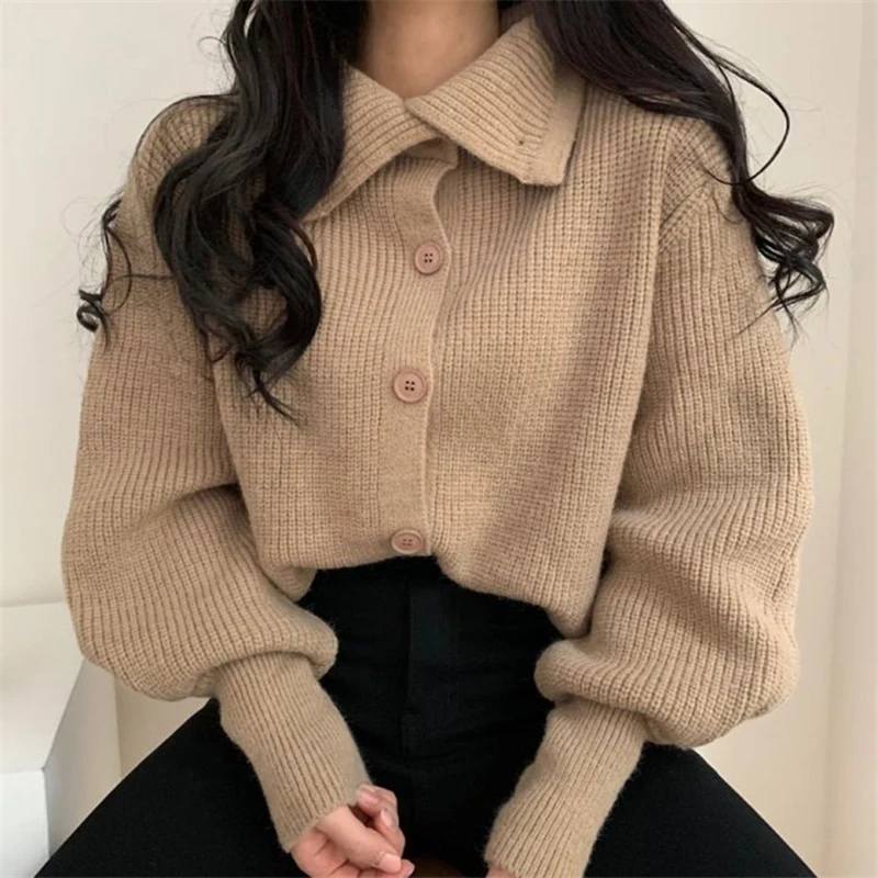 

Женский кардиган 2021, зимний кашемировый свитер, женский свитер с длинным рукавом и высоким воротником, вязаные Джемперы, Женское пальто