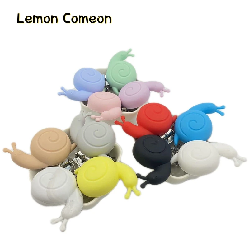 

10Pcs Baby Pacifier Clip Holder Silicone Snails DIY Baby Teether Pacifier Dummy Montessori Sensory Jewelry Chain Toy Clips