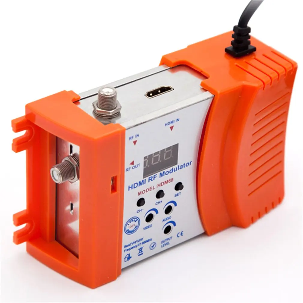 Новый HDM68 модулятор цифровой RF HDMI AV в конвертер VHF UHF PAL/NTSC Стандартный Портативный