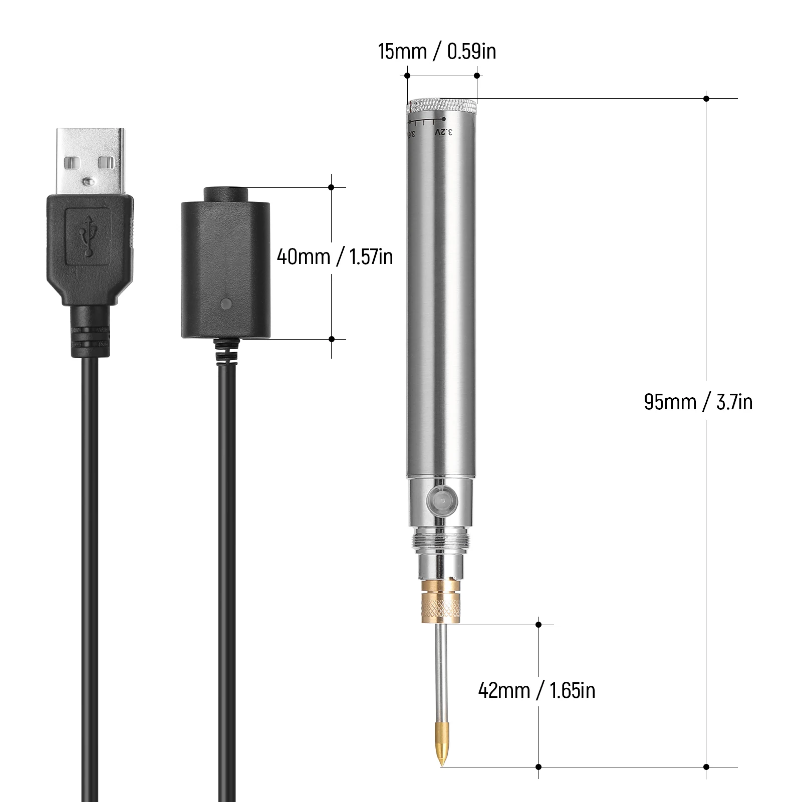 

3.2V-4.8V USB Voltage Adjustable Soldering Iron Wireless Rechargeable Soldering Iron Outdoor Soldering Iron with Welding Tools