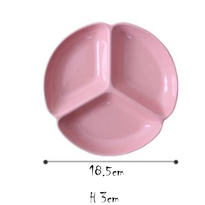 plate-7 inch pink Японский разделенный поднос разделенная тарелка для завтрака для обеда ужина Heatable керамическая тарелка для домашнего отеля ресторана шуол - Цвет: plate-7 inch pink