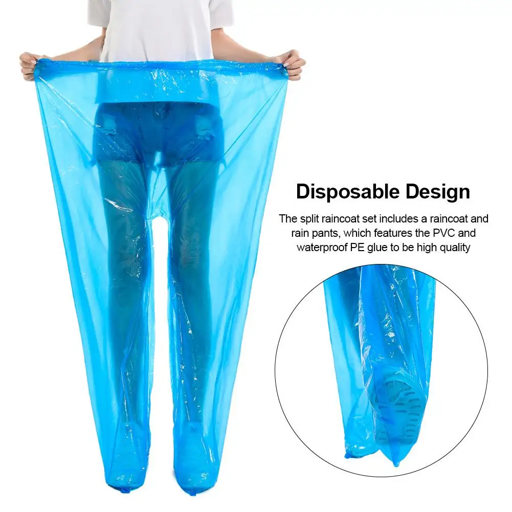 Разовый дождевик для штаны защиты от дождя комплект пылезащитный