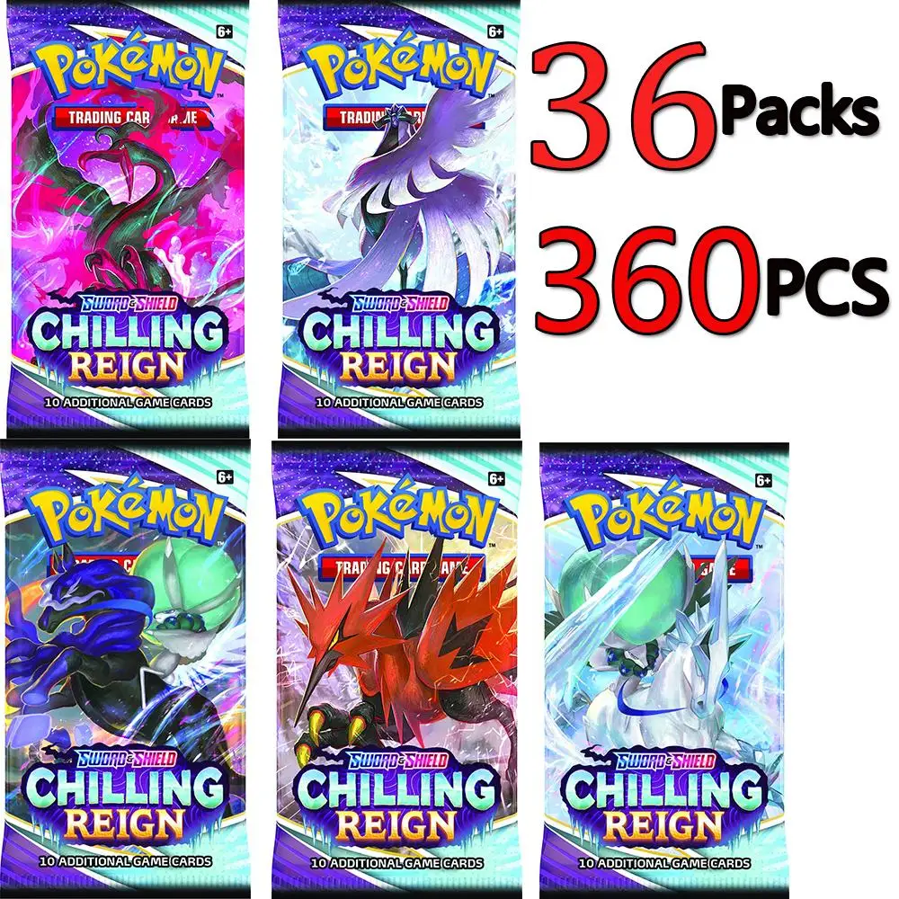 

50-360Pcs POKEMON NEW English Card Pcs Zapdos TCG: SWORD&SHIELD CHILLING REIGN Calyrex Dynamax VMAX Cards Game Collectible Toys