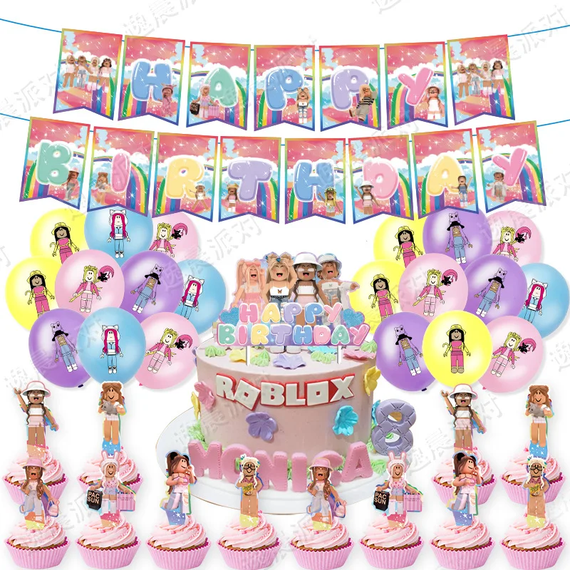 Воздушный шар Robloxed из фольги на день рождения баннер украшение в виде розыгрыша