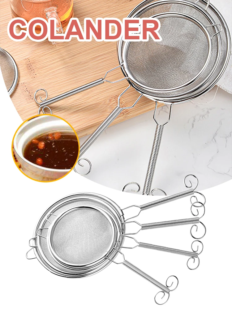 

Stainless Steel Wire Fine Mesh Multi-functional Sieve Oil Strainer With Long Handle Sauce Flour Food Filter Home Kitchen Tools