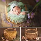 Реквизит для фотосъемки новорожденных девочек, круглая плетеная корзина с лозой, стул для детской фотосессии, контейнер для малышей, аксессуары для студийной фотосъемки