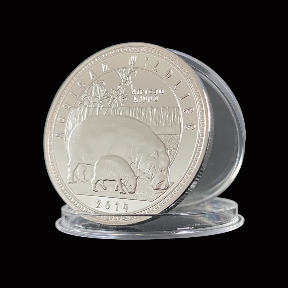 2014 в африканском стиле Бегемот золотые монеты Challenge Коллекционные вещи