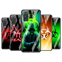 red biohazard for samsung galaxy s20 fe ultra note 20 s10 lite s9 s8 plus luxury tempered glass phone case cover