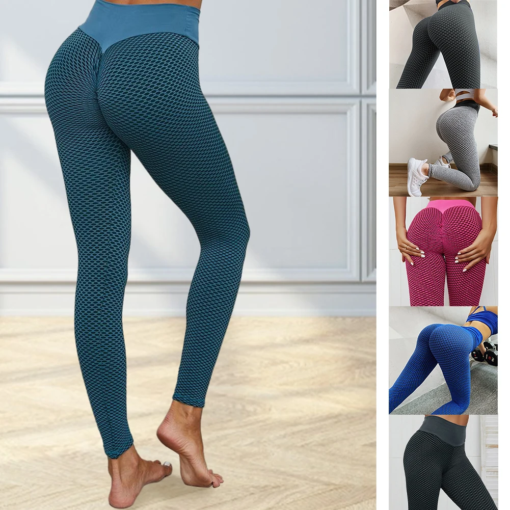

Grid Tights Yoga Pants 2021 New Hot Women Seamless High Waist Leggings Breathable Gym Push Up Clothing Butt Lift Sportlegging