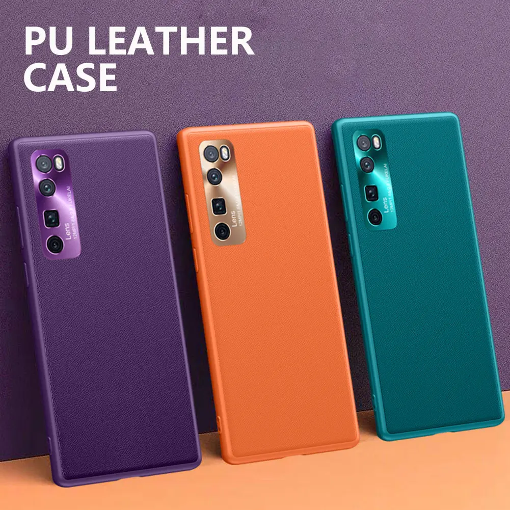 

Жесткий чехол из поликарбоната для Huawei Nova 7 Pro, Роскошный Кожаный противоударный ультратонкий изгибающийся защитный чехол для Nova 7 SE