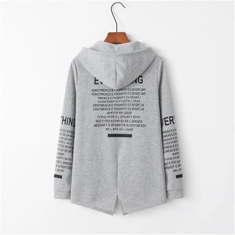 

Women Letters Printsweatshirts Casual Hooded Zipper Streetwear Casual Asymmetricfull Sleeves Tops Fashion Female Simple Tops New