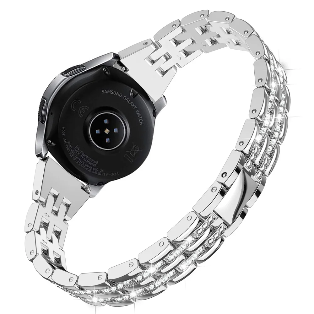 Silver Toyouths металлический кристалл Алмазный ремешок для samsung Galaxy Watch 42 мм браслет женский ремешок для Galaxy Watch Active2 40 мм - Цвет ремешка: Silver