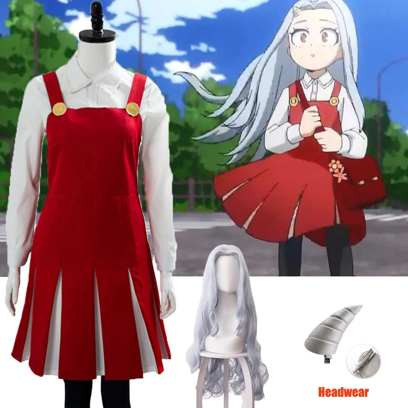 

Anime Boku no My Hero Academia Season4 Eri Cosplay Costume Uniform Dress Halloween Costume Wig socks