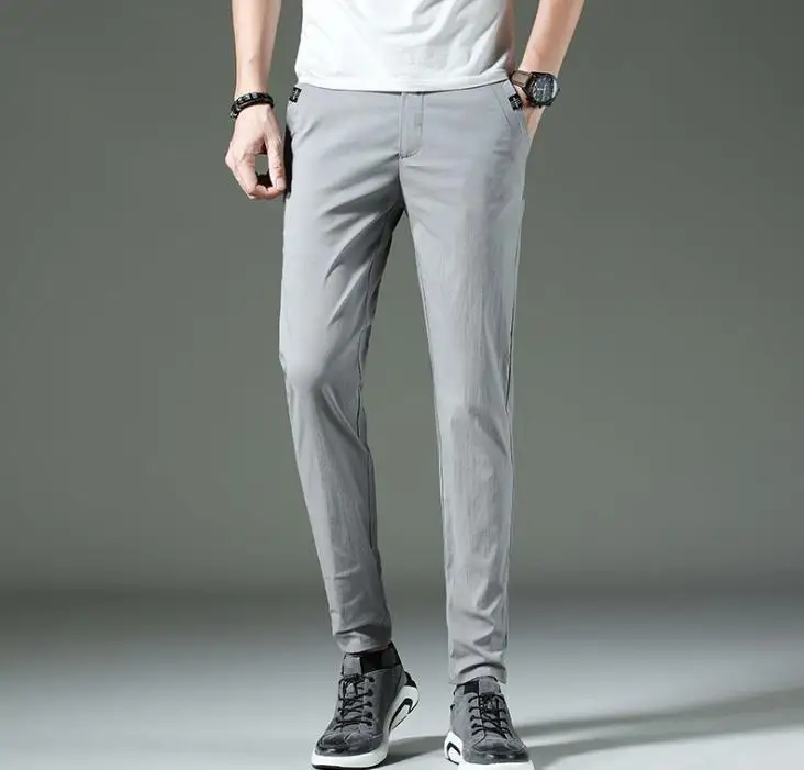 Брюки мужские летние тонкие дышащие свободные штаны для отдыха длинные молодых