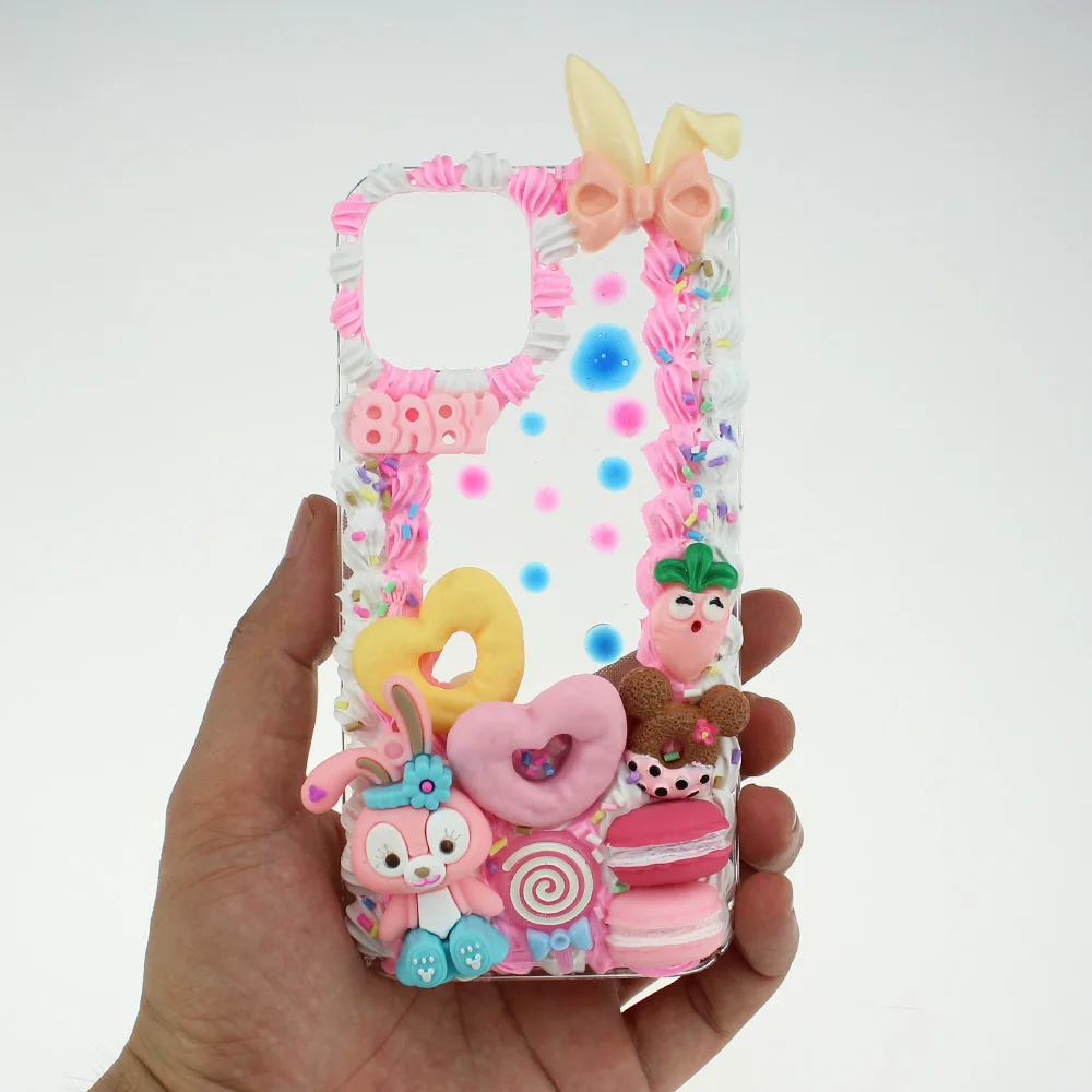 

New kawai phone case rabbit for iphone 11 12 pro max 7 8 plus xs xr se2020 13 mini x Samsung s20 21 ultra apple cover cute woman