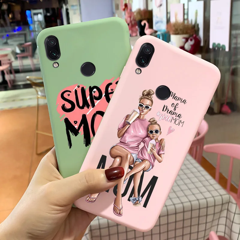 Candy Silicone Soft Cover For Xiaomi Redmi Note 6 7 Case Fashion Mother And Daughter Back Pro Bumper | Мобильные телефоны и