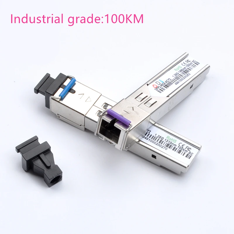 

SC SFP Fiber optic module Industrial grade -40~+80 Celsius 1.25G20/40/60/80/100KM 1310/1490/1550nm compatible optical module