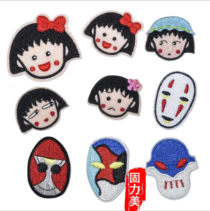 9 шт. мультяшная девушка и маска мужская вышитая гладильная нашивка|Заплатки| |