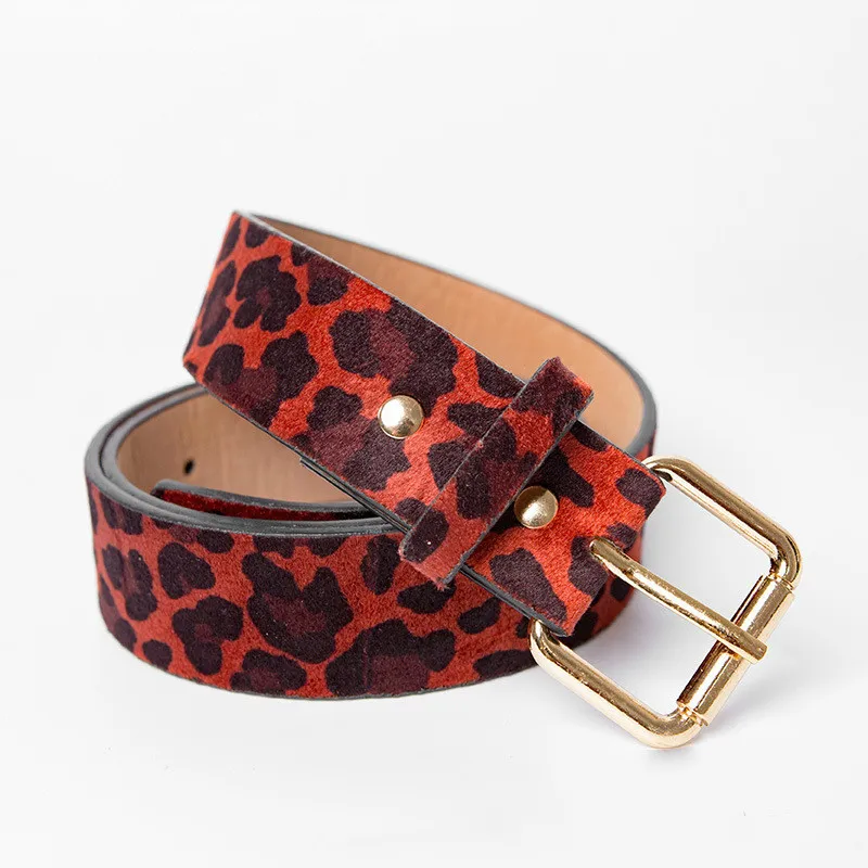 

Sexy Female Belt Cummerbund Women Horsehair Belt With Leopard Pattern Rose Gold Metal Buckle Hot Women Pu Belt 2019 Fashion