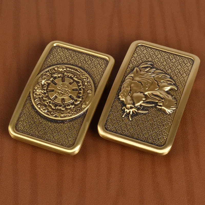 Модная пряжка для ремня из твердой латуни с тигром Винтажные Украшения тяжелые 3D