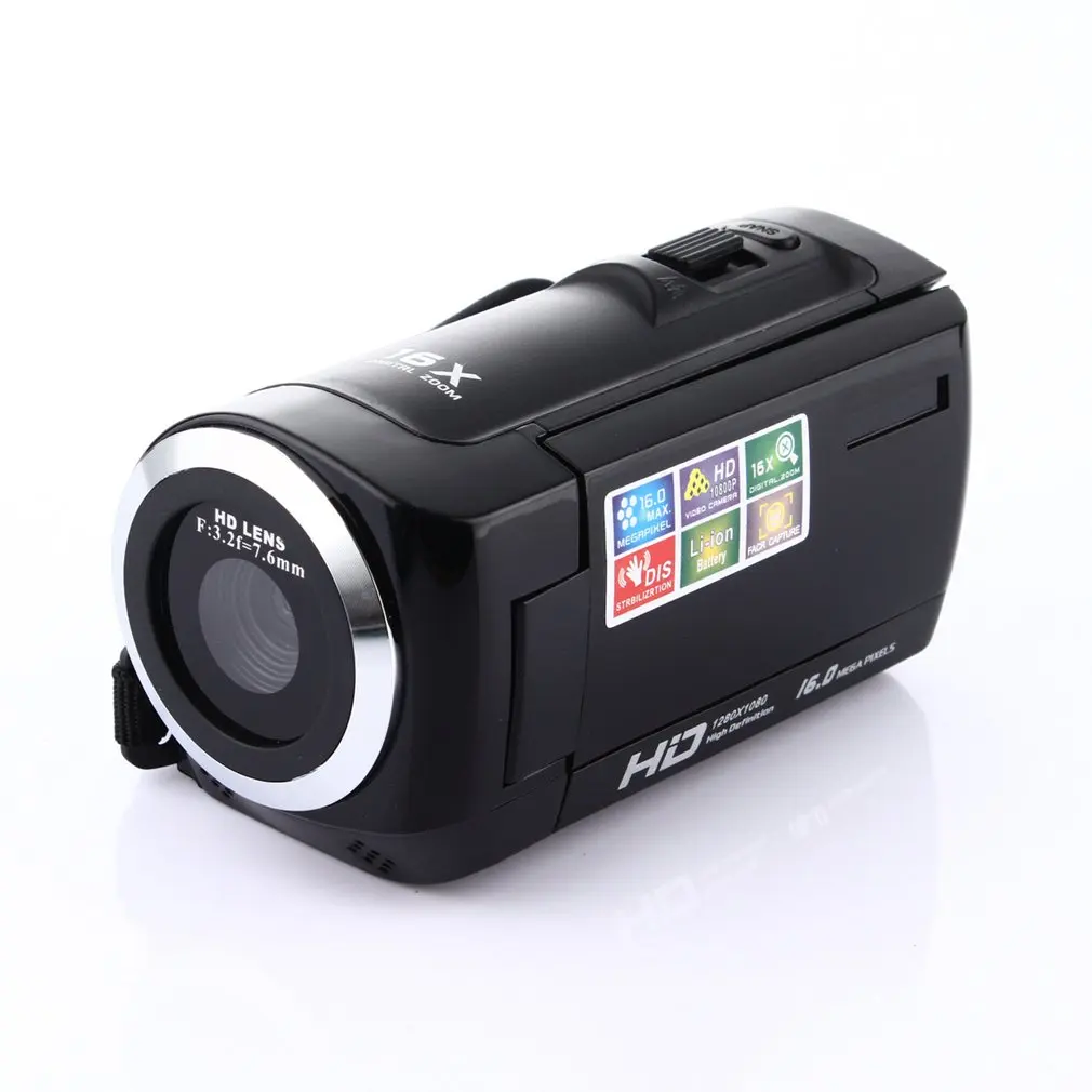 HD 1080P Цифровая камера HDV видеокамера 16MP 16x зум матрица COMS 270 градусов 2,7 дюймов TFT ЖК-экран