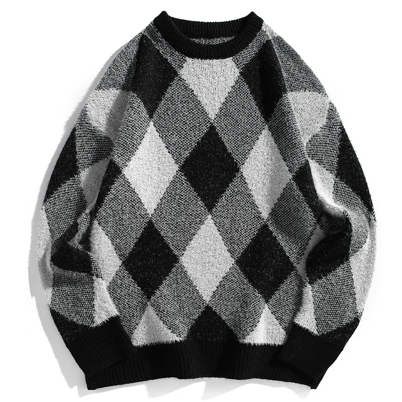 Джемпер мужской в стиле Харадзюку, уличная одежда, модный вязаный Повседневный пуловер в стиле хип-хоп, трикотажная одежда, осень-зима