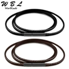 Черный шнур для ожерелья, кожаный шнур, восковая веревка, 1 мм, 1,5 мм, 2 мм, 3 мм, цепочка с застежкой из нержавеющей стали для мужчин, женщин, изготовление ожерелья своими руками