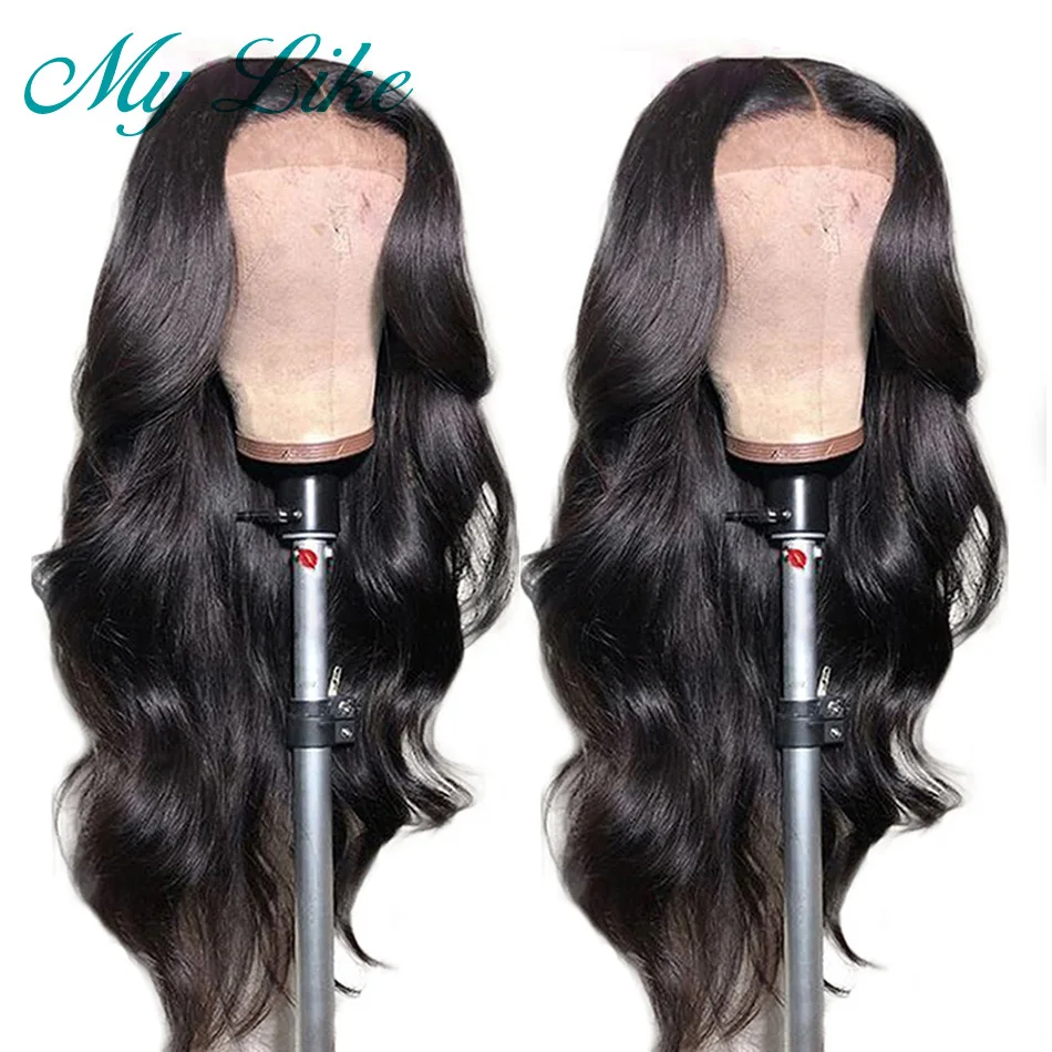 MY Like объемные волнистые человеческие волосы на кружеве парики 13x4 предварительно