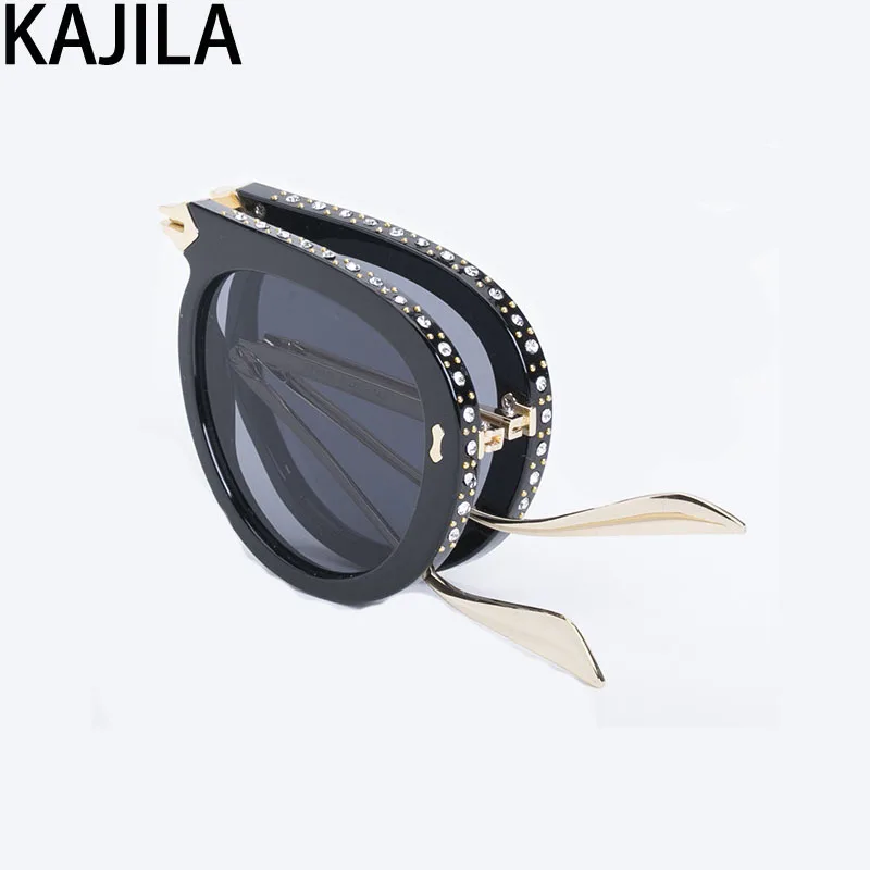 Овальные складные солнцезащитные очки на Для женщин 2020 Элитный бренд
