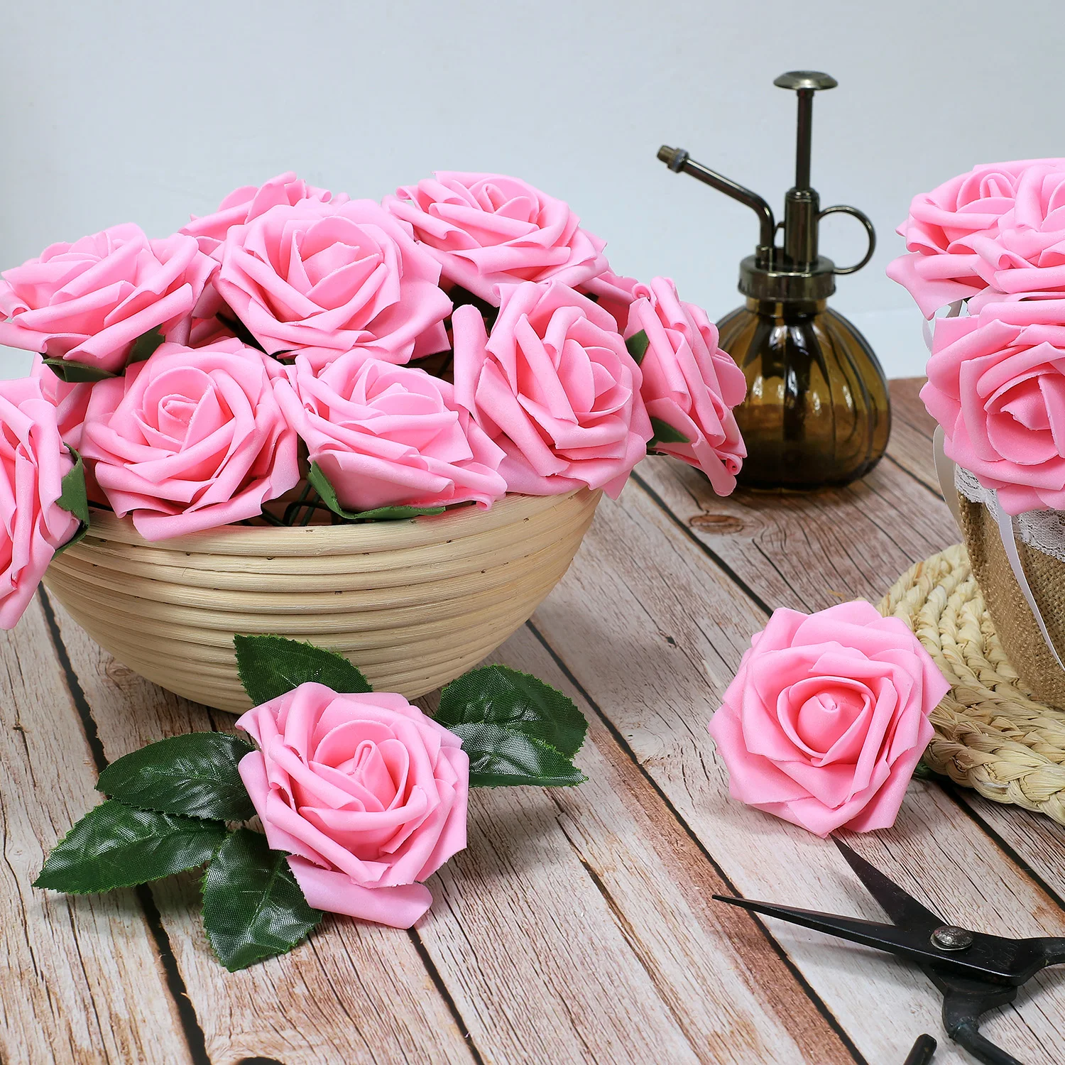 

Artificial foam flower fragrance sheet holiday decoration, party, wedding home decoration, carton packaging 30PC