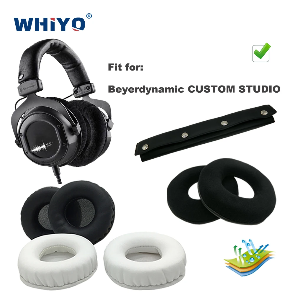 

Replacement Ear Pads for Beyerdynamic CUSTOM STUDIO Headset Parts Leather Cushion Velvet Earmuff Headset Sleeve Cover