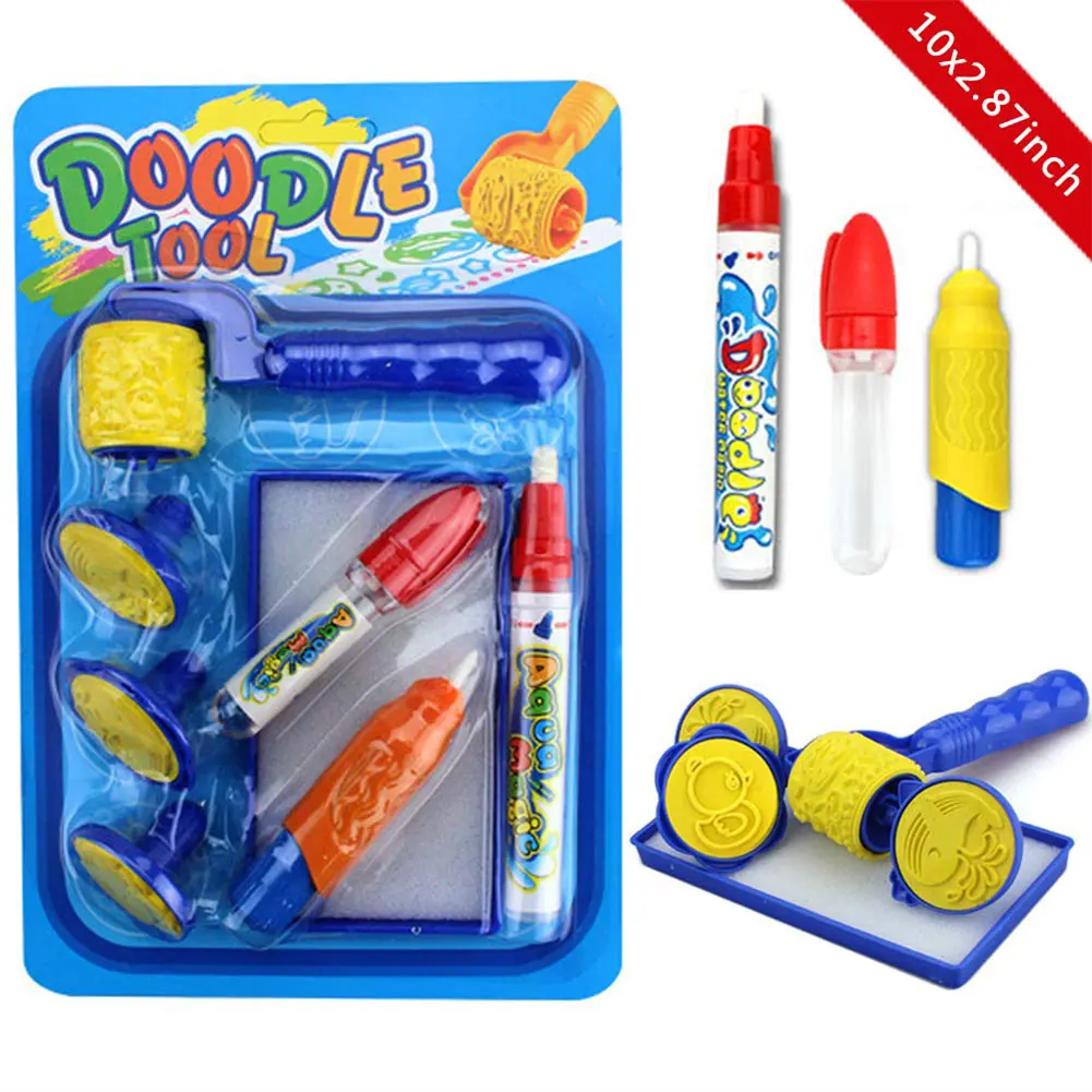 Высокое качество Аква Вода Каракули ручки штамп и роликовые трафареты