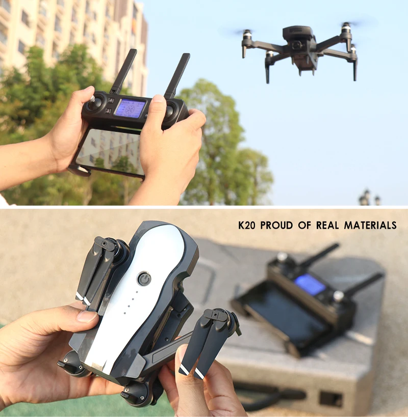 XKJ Дрон K20 бесщеточный мотор 5G gps Дрон с 4K HD двойной камерой Профессиональный складной Квадрокоптер 1800 м радиоуправляемая игрушка