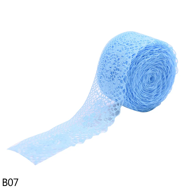 B07 blue 10/20 м 38 мм белая кружевная лента DIY вышитая кружевная отделка ленты для шитья одежды Свадебные украшения Аксессуары - Цвет: B07 blue