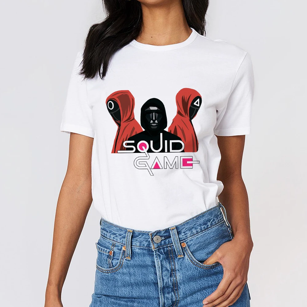 

Fashion Women's T-Shirts 2021 Squid Game Kpop Clothes Woman Crop Tops Manga Y2k Harajuku Shirt Summer Trend Ropa Tumblr Mujer