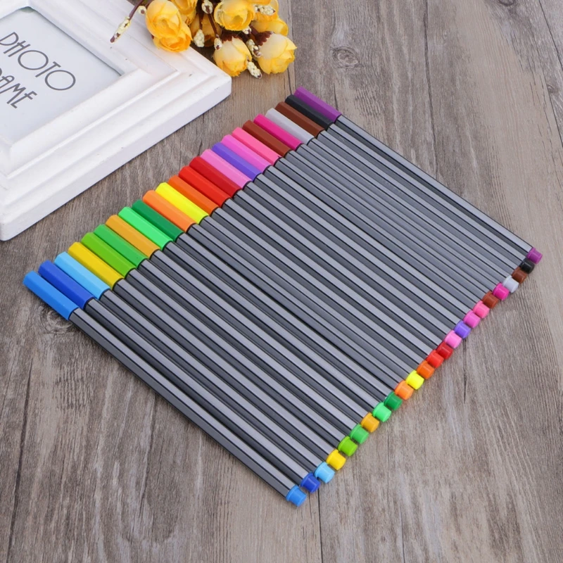 

W3JD 0,4 мм 24 Цвета тонко пишущие иглы Маркер на водной основе, ручка набор для художественной живописи