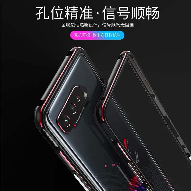 

Metal Bumper Frame For For ASUS ROG Phone 5 Pro Ultimate Case Aluminum Dual color Luxury Metal Phone Cover+ carmera Accessories