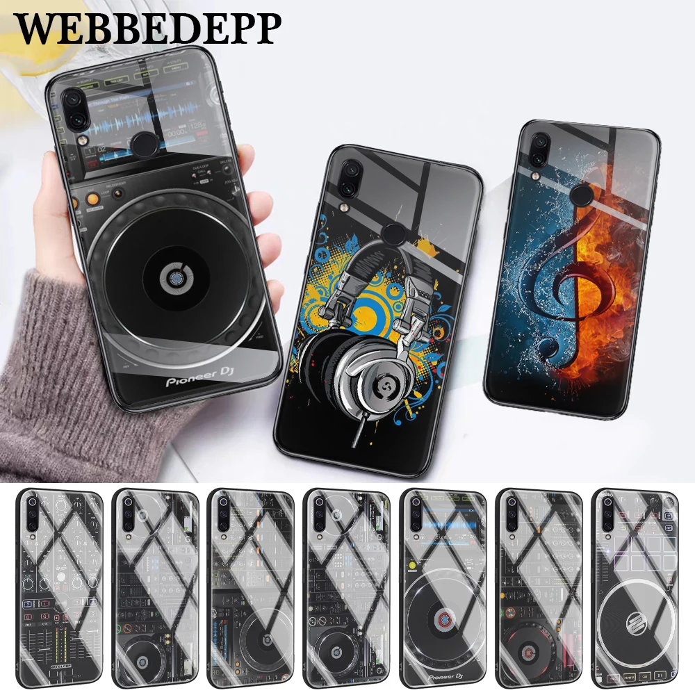 Стеклянный чехол dj music для Xiaomi 8 Lite 9 A1 A2 5X 6X F1 Redmi 4X 6A Note 5 6 7 Pro|Бамперы| |