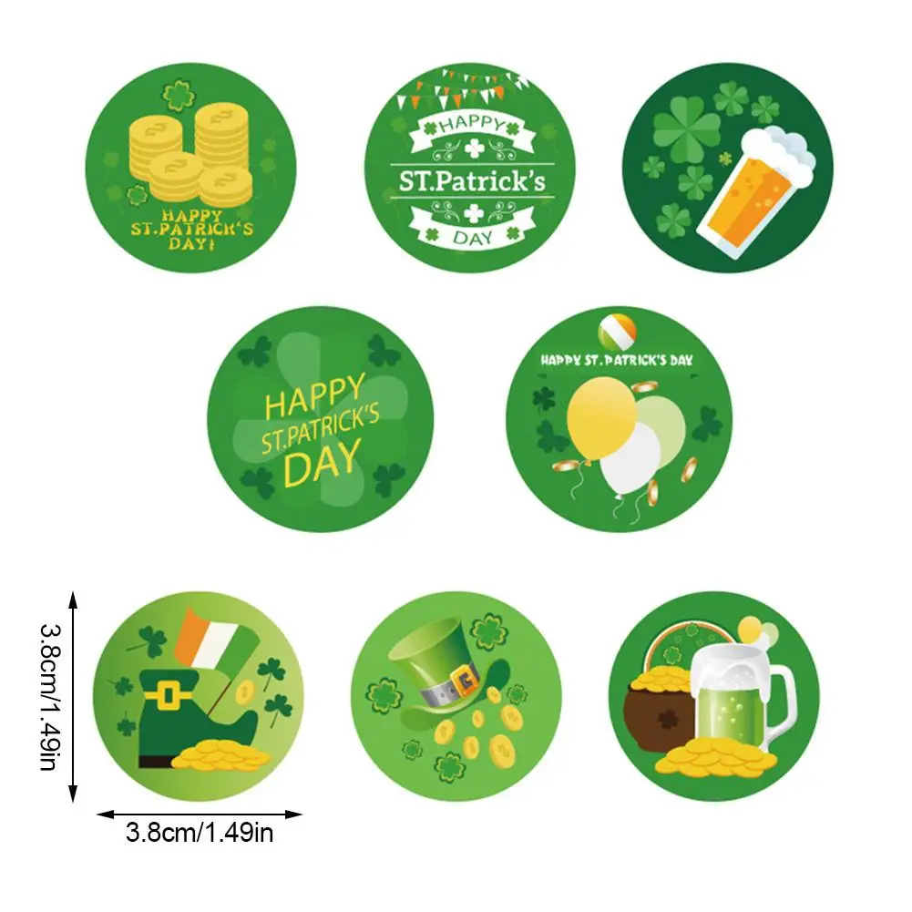 Irish Day Зеленый Клевер флаг пиво шляпа Стикеры для празднования Дня Святого
