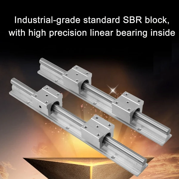 

SHGO HOT-Linear Rails and Bearings,2Pcs Linear Guide Rail 300mm +4Pcs Linear Bearing 12mm Slide Blocks SBR12UU