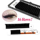 16-рядные саморасширяющиеся вееры LAKANAKU для российского объема, легкие вееры для наращивания ресниц, быстрое панорамирование, 8  18 мм индивидуальные автомобильные вееры, реснички