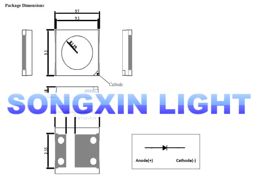 Для UNI LED 5000 шт./лот Подсветка ЖК ТВ 3535 3537 SMD лампа bead 1 Вт 6 в 2 Холодный белый цвет