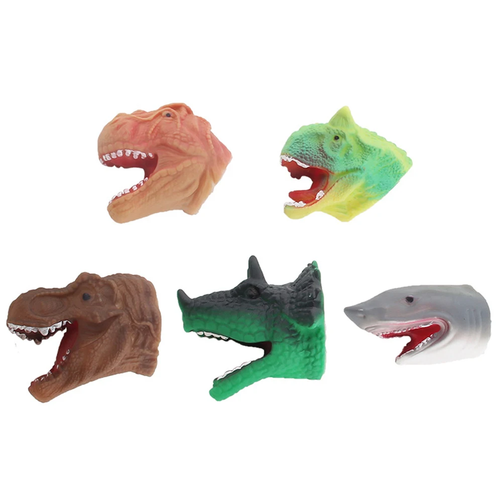 5 шт. игрушка-марионетка на палец реалистичный динозавр фигурка головы животного